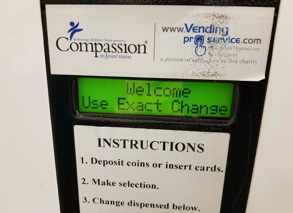 How to fix exact change on vending machine?