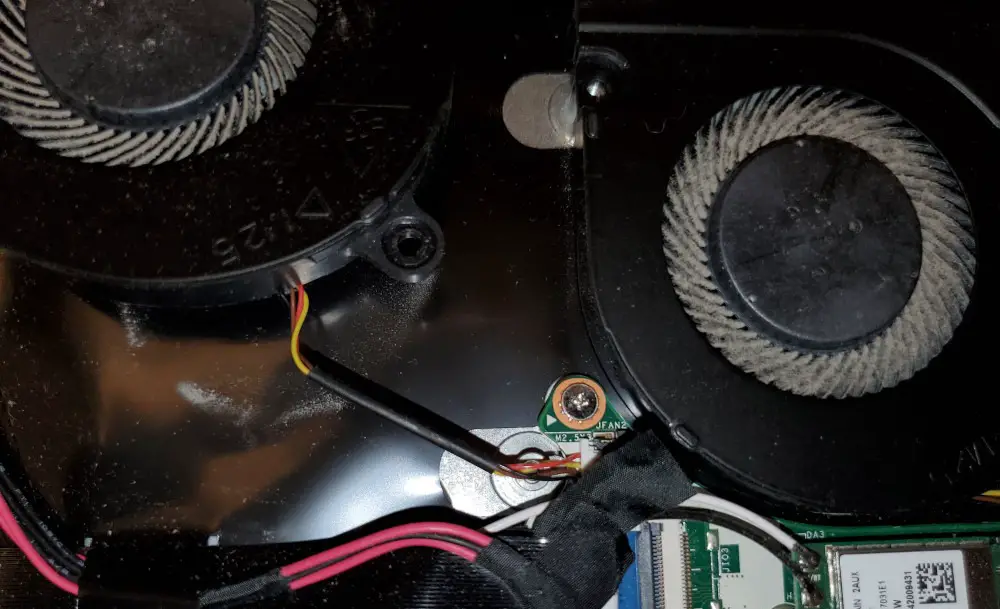 disconnect the power cable on the cooling fan connecting to the mainboard