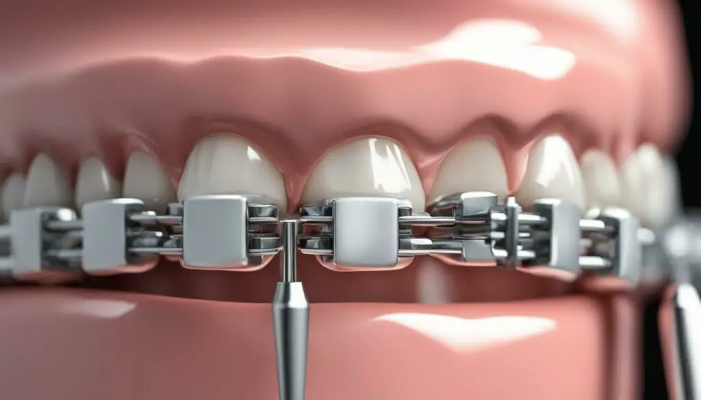 Teeth adjustment with braces