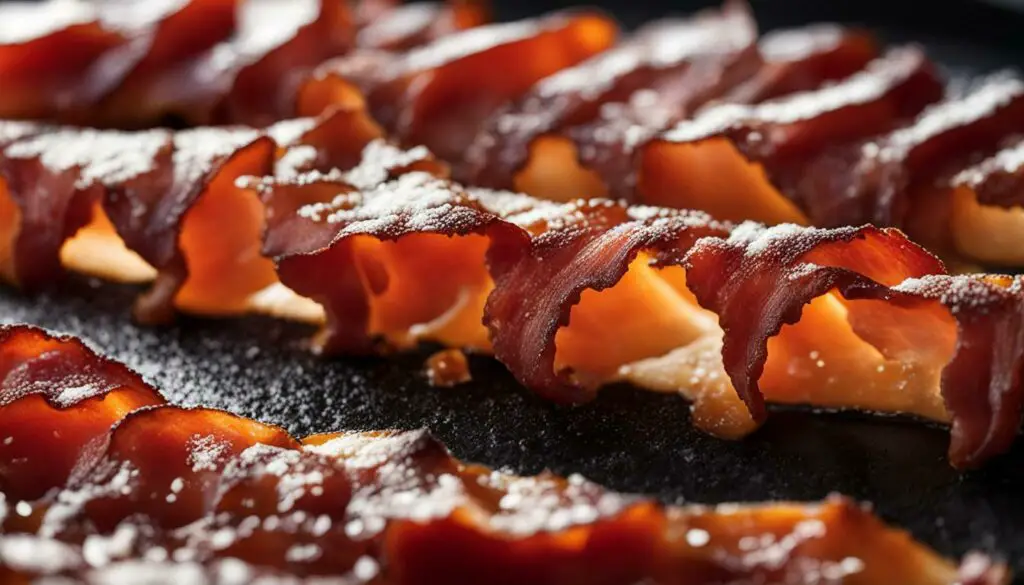 bacon with white dots