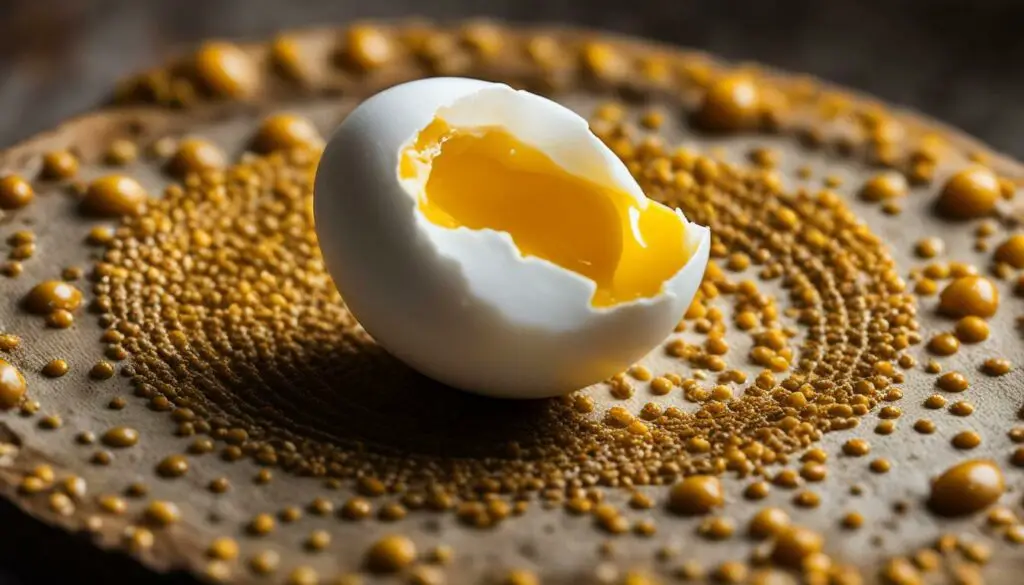 egg with white dots on yolk
