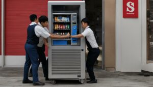 how to move a vending machine through a door