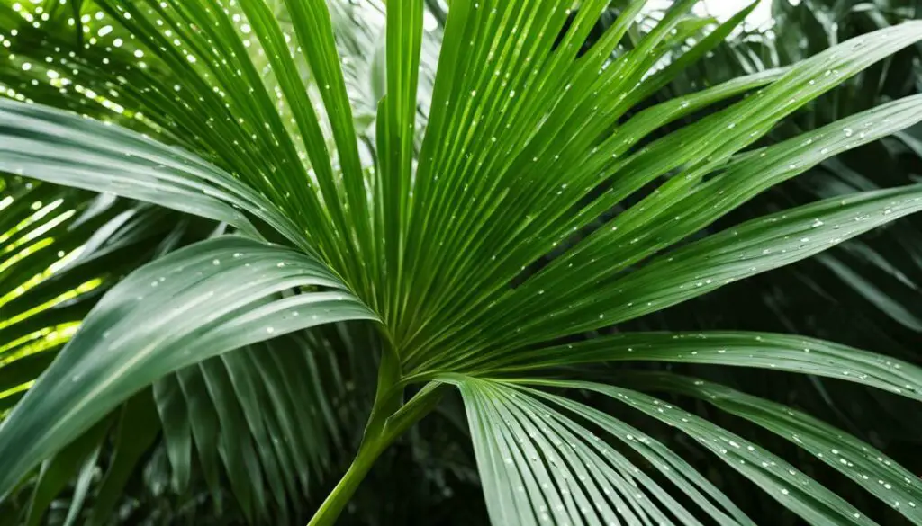 white dots on Kentia palm