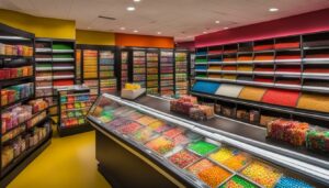 a candy store keeps track of its sales