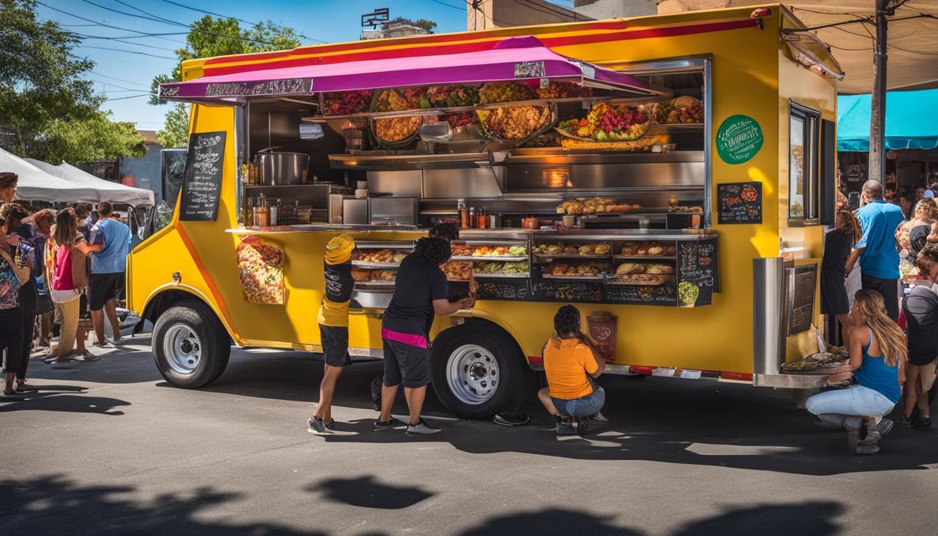 a food truck sells tacos burritos and drinks
