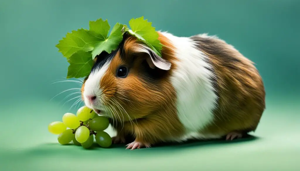 guinea pig eating grapes