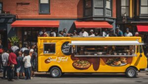 mobile food truck serving soul food catering